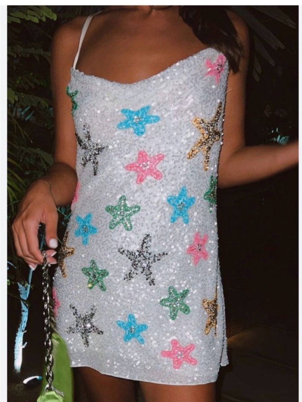 Show me your mumu sequin white dress with starfish